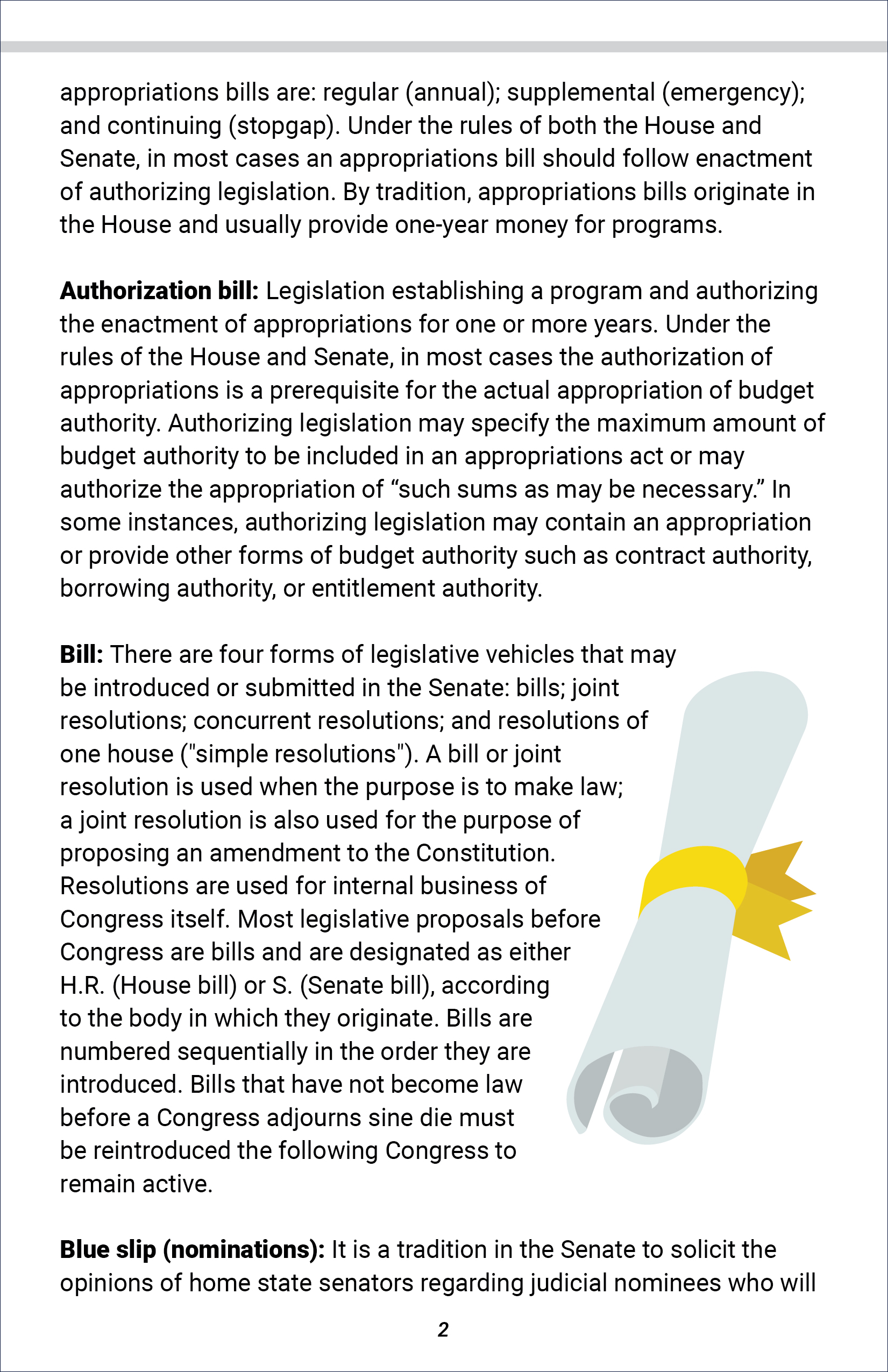 Senate Glossary of Terms