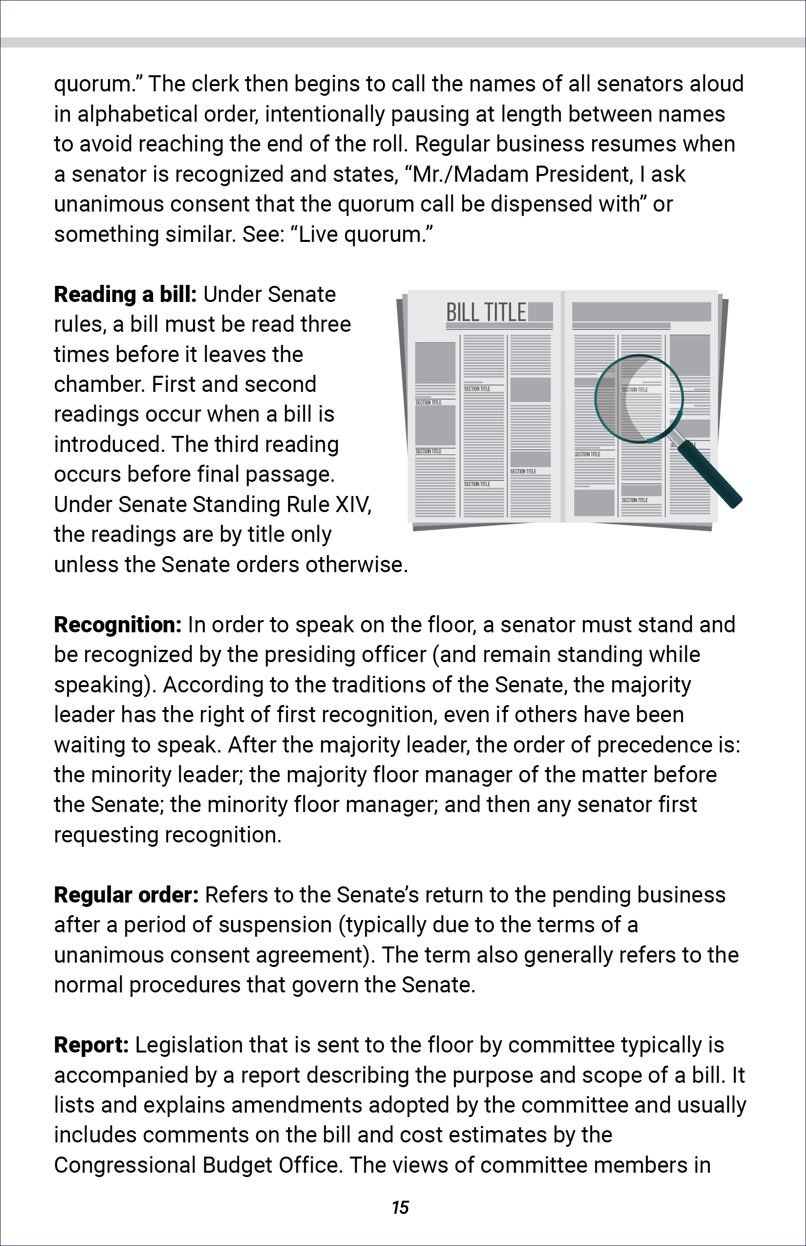 Senate Glossary of Terms