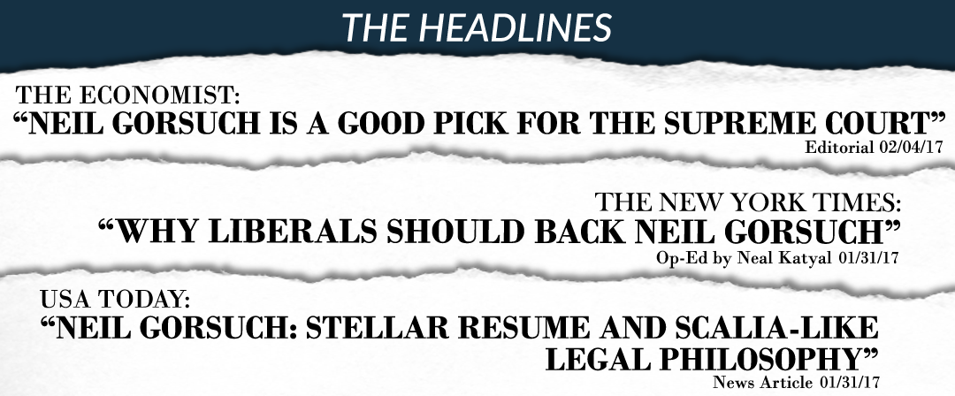 Neil Gorsuch Positive Headlines