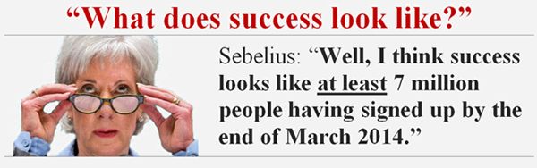 Sebelius defines Obamacare success