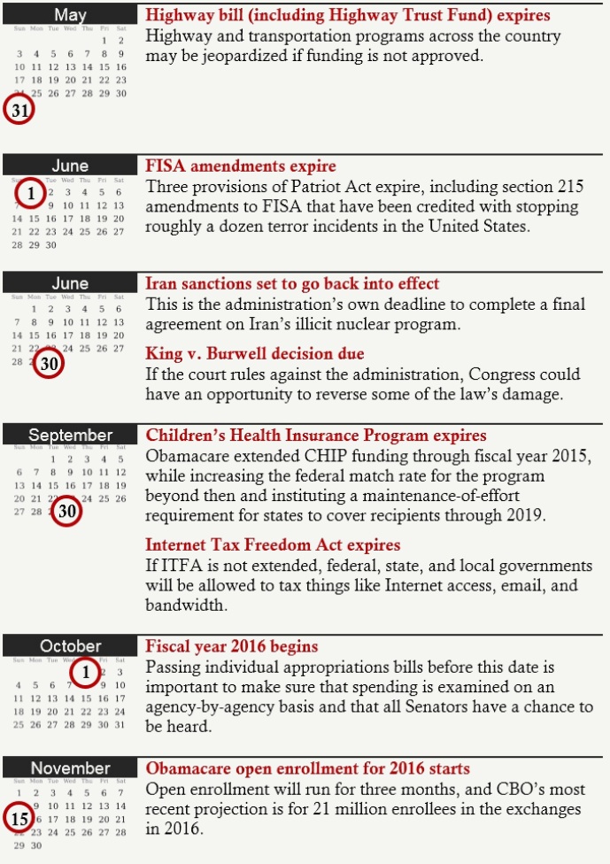 2015 key dates for congress year 2015 calendar united states