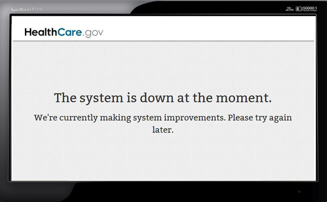healthcare.gov out of service