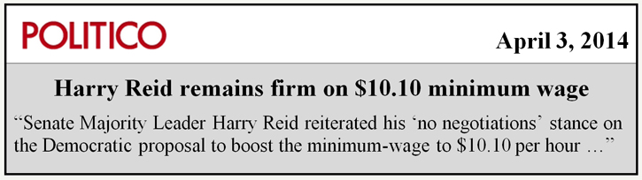Harry Reid remains firm on $10.10 minimum wage